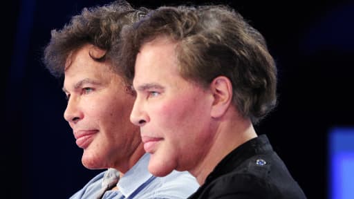 Igor Bogdanoff (à droite) et son frère Grichka, invités de Canal + en 2010.