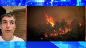 Hugo, un Français en vacances en Grèce, raconte à BFMTV les incendies sur l'île de Rhodes, le 22 juillet 2023