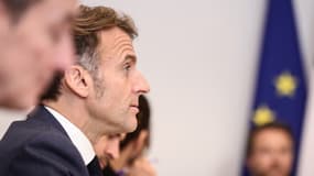 Emmanuel Macron à l'occasion de la "Coalition des volontaires", en visioconférence, le 25 novembre 2025 à Paris (France).  (Photo d'illustration)