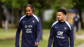 Bradley Barcola et Warren Zaïre-Emery à Clairefontaine