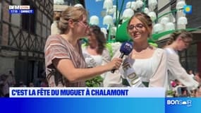 Chalamont: Léna, la reine du muguet, distribue des fleurs aux habitants pendant la fête