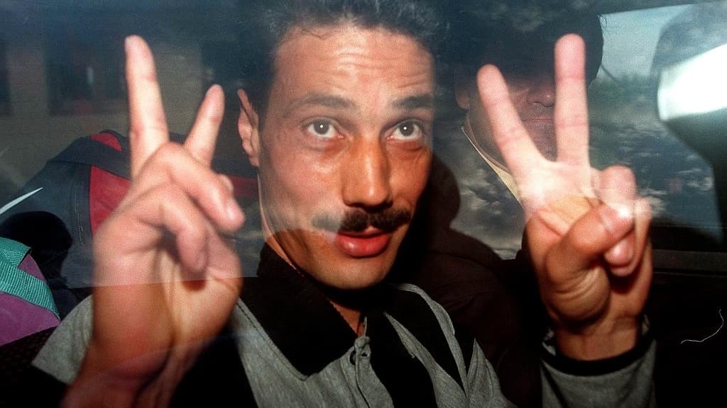 Omar Raddad lors de sa libération conditionnelle en 1998.