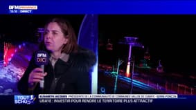 Elisabeth Jacques, présidente de la communauté de communes vallée de l'Ubaye Serre-Ponçon, réagit à l'inauguration du nouveau télésiège de Sauze