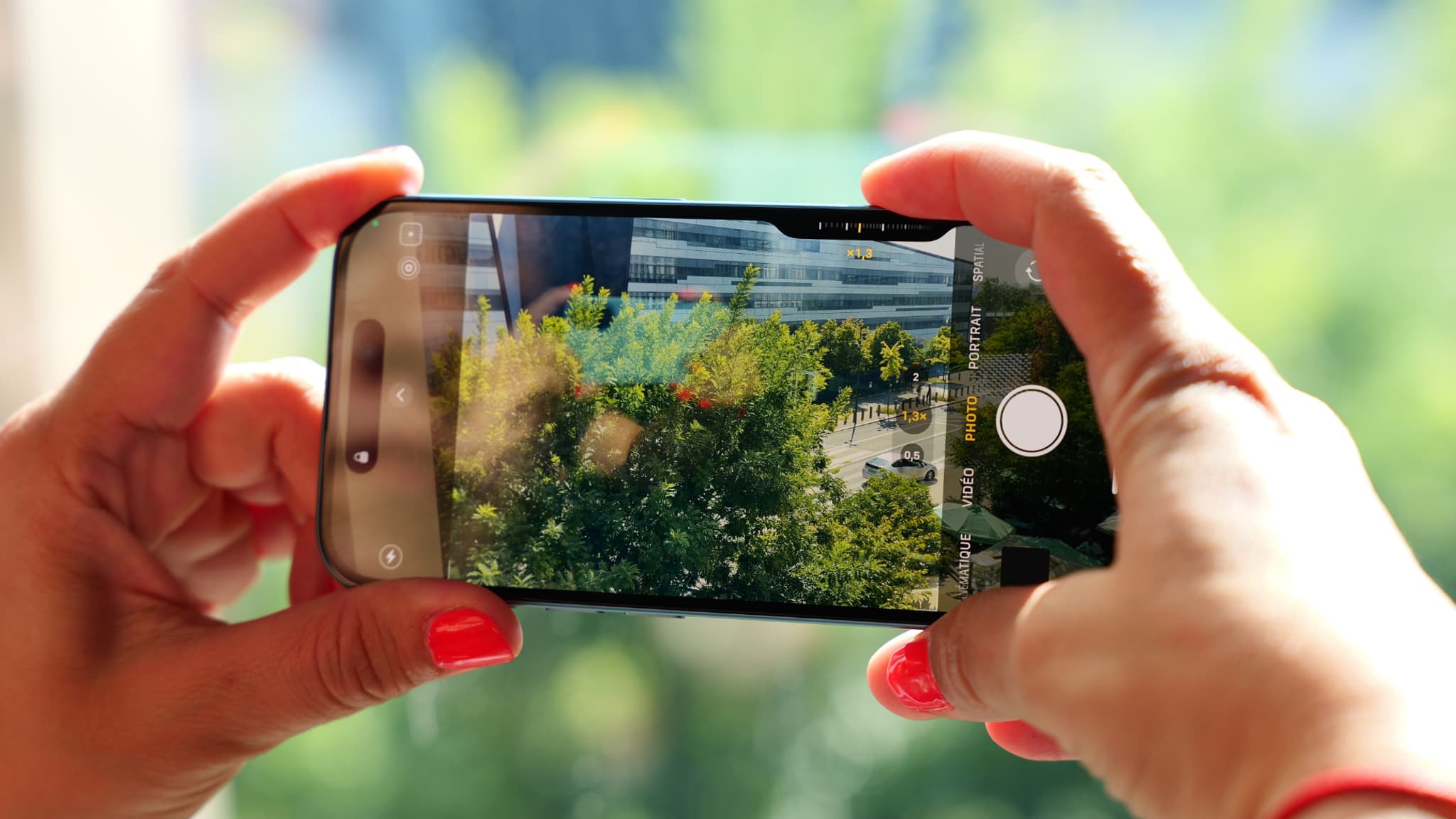 La languette des options photo apparait sous l'index