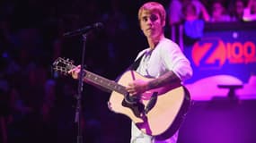 Justin Bieber sur scène lors de son concert au Madison Square Garden à New York en 2016