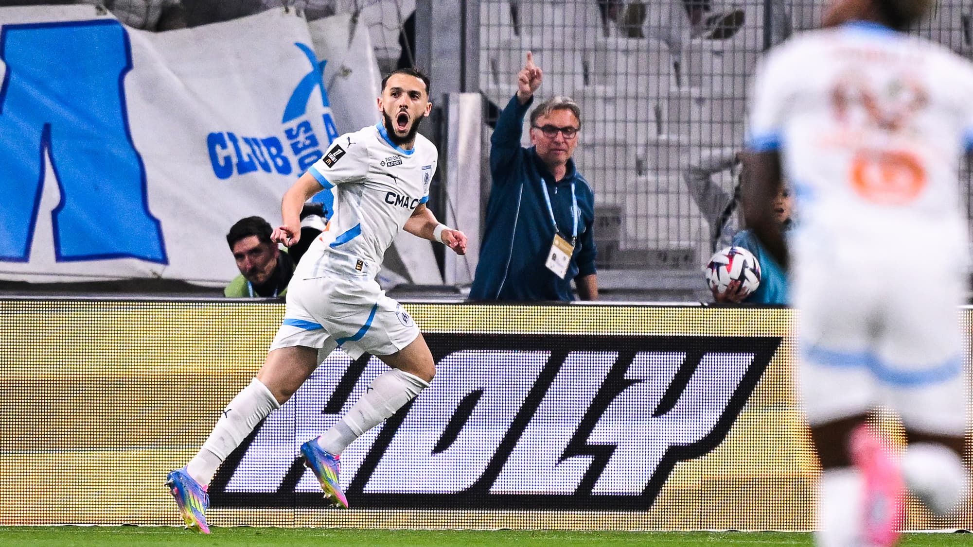 Amine Gouiri (Marseille) face à Brest en Ligue 1, le 27 avril 2025.