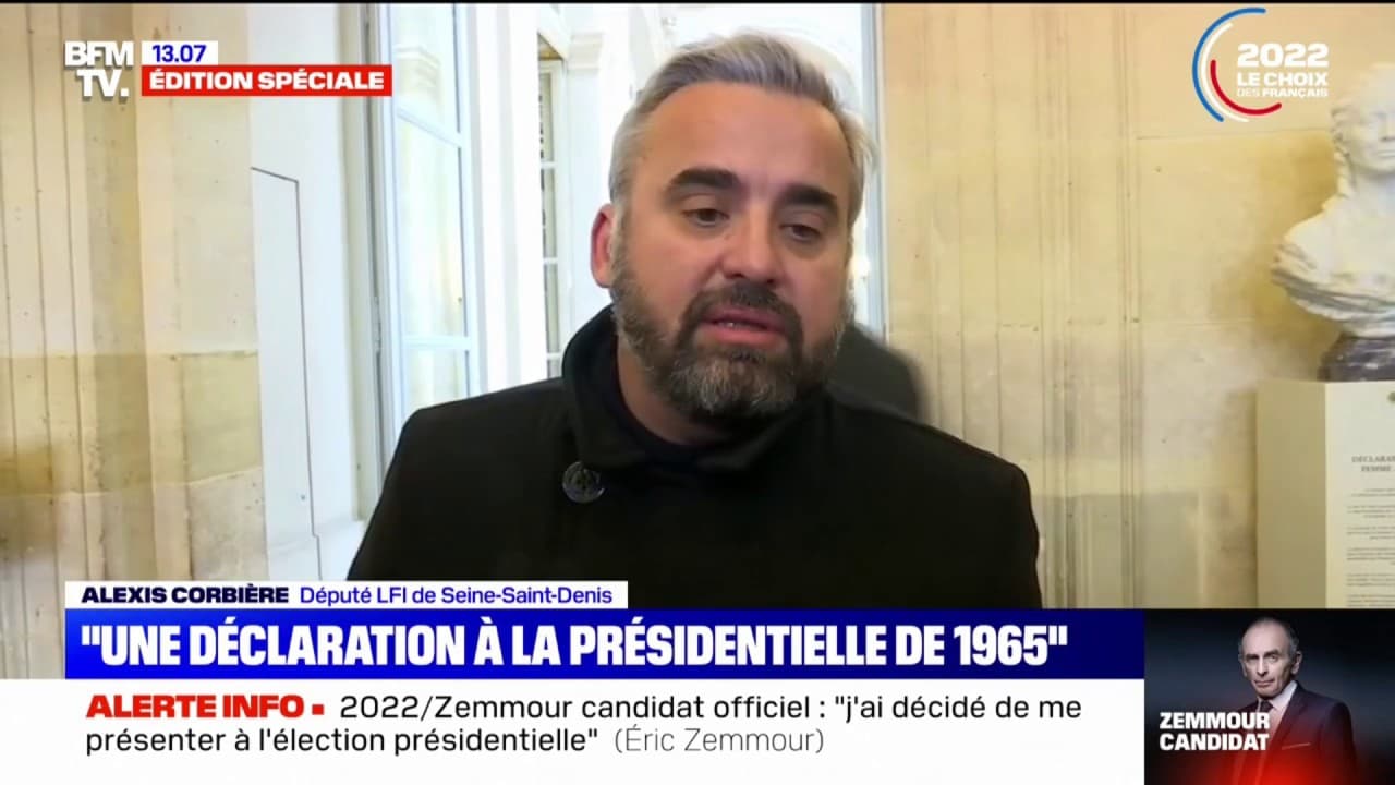 pour alexis corbiere la video d eric zemmour est une declaration a la presidentielle de 1965 pas de 2022
