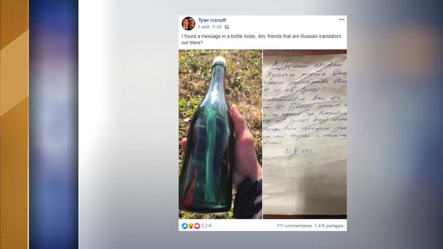 La bouteille a été retrouvée au large de l'Alaska le 5 août 2019.