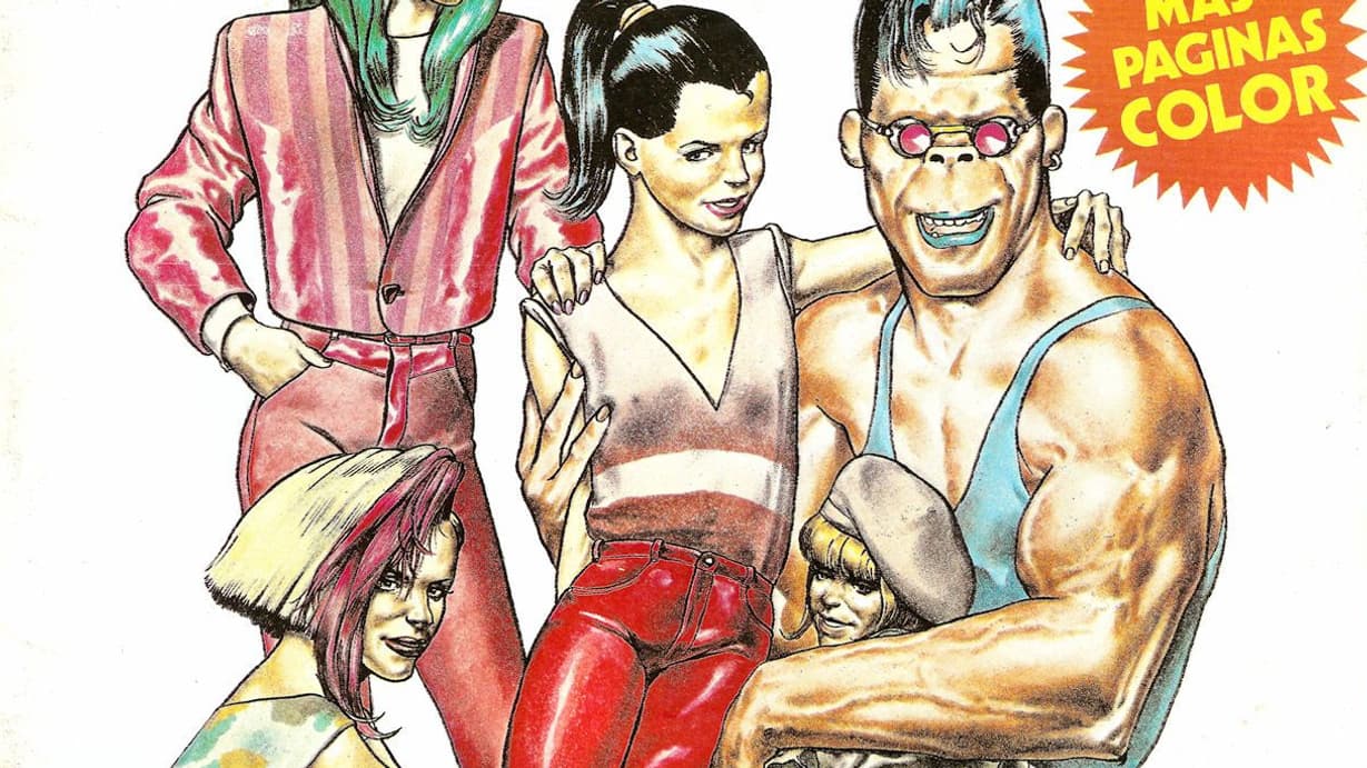Couverture d'un numéro de la revue de BD alternative espagnole "El Vibora", où figure le personnage de RanXerox avec Lubna (au centre)