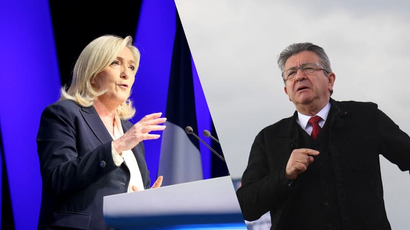 Marine Le Pen et Jean-Luc Mélenchon - Montage photos AFP 