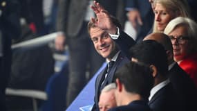 Emmanuel Macron lors de la finale de la Coupe de France, le 24 mai 2025.
