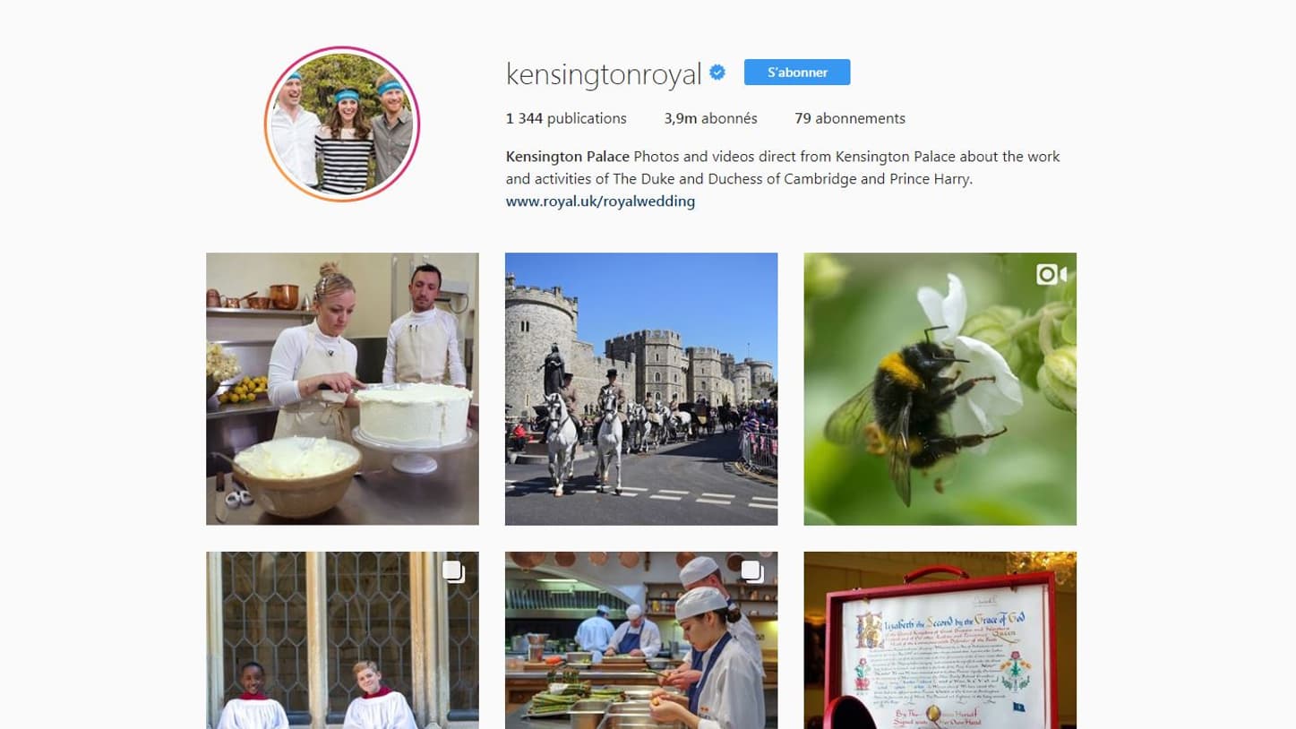 Le compte Instagram de Kensigton Palace