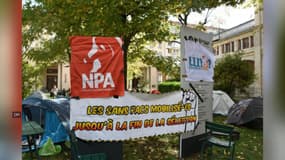 Le campus Berges du Rhône de l'Université Lumière Lyon 2 (Rhône) occupé par le collectif des "sans facs" le mardi 15 octobre 2024.