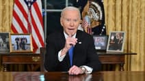 Le président américain Joe Biden prononce son discours d'adieu à la nation depuis le bureau ovale de la Maison Blanche à Washington, DC, le 15 janvier 2025.