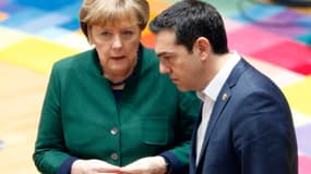 La chancelière allemande Angela Merkel et le Premier ministre grecque Alexis Tsipras.