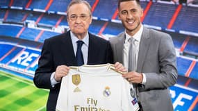 Florentino Pérez et Eden Hazard. 