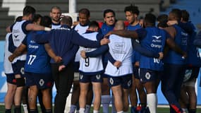 Les joueurs du XV de France se préparent à affronter l'Uruguay pendant la tournée estivale, le 9 juillet 2024