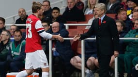 Nicklas Bendtner et Arsène Wenger