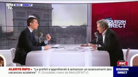 Jordan Bardella, vice-président du Rassemblement national, face à Jean-Jacques Bourdin. 
