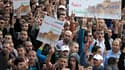 Une manifestation le 15 octobre autour de l'Esplanade des Mosquées, où les tensions entre Israéliens et Palestiniens se sont accentuées depuis le début du mois.