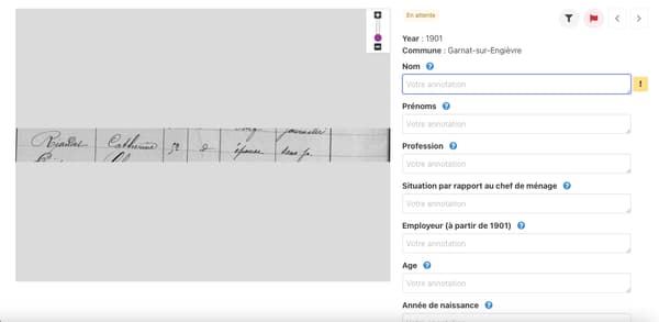 Une plateforme en ligne permet d'aider le projet Socface en indiquant les données de chaque ligne pour entraîner l'IA utilisée.