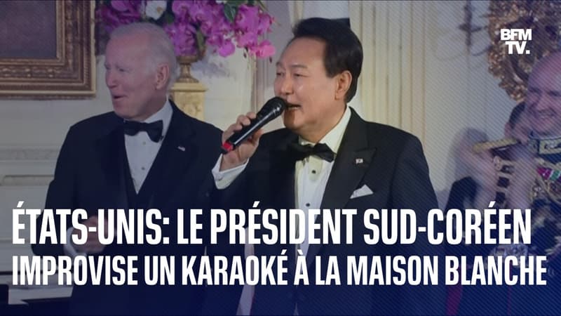 Le président sud-coréen improvise un karaoké à la fin d'un dîner d'État à la Maison Blanche