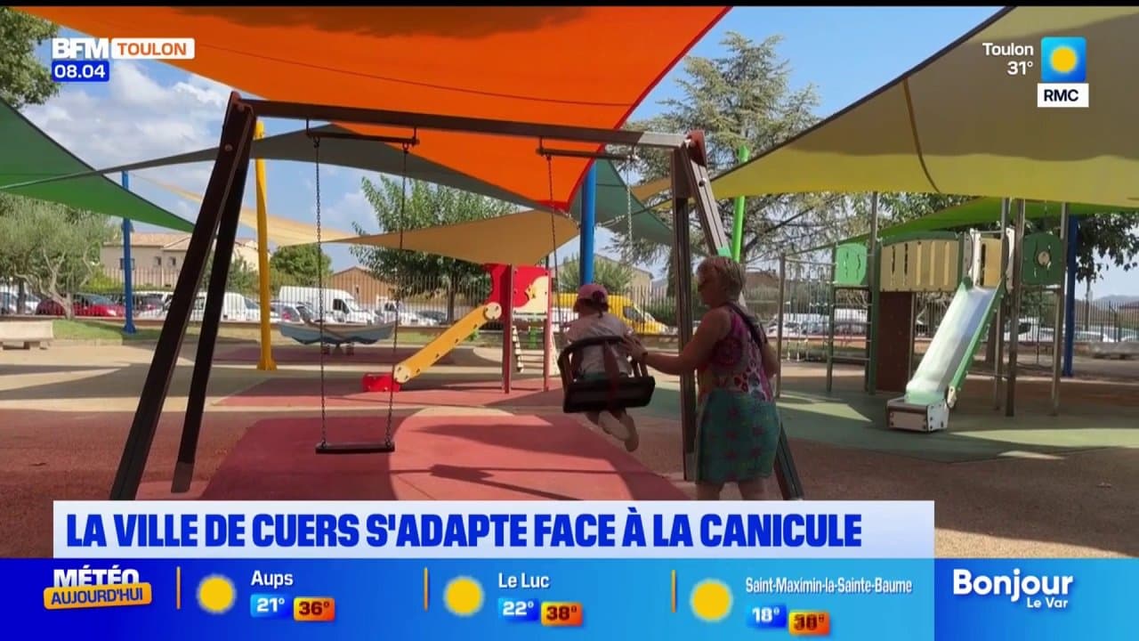 Face à la canicule, la Ville de Cuers installe des voiles pour ombrager la commune