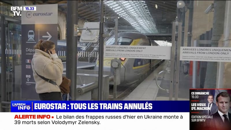 Eurostar: la confusion des passagers à Paris et à Londres, après l'annulation de tous les trains