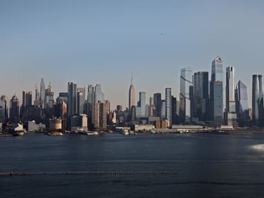 La ligne d'horizon de Manhattan depuis Weehawken, dans le New Jersey, de l'autre côté de la rivière Hudson, le 9 novembre 2024.
