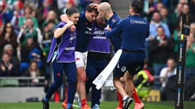 Antoine Dupont blessé avec le XV de France, à Dublin le 8 mars 2025
