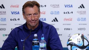 Hervé Renard en conférence de presse avant le quart de finale de l'équipe de France féminine au Mondial, août 2023