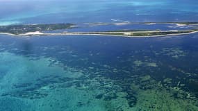 Vue de l'atoll des îles Dongsha, un archipel taïwanais classé parc national en 2007 afin de protéger la biodiversité qu'il abrite, en particulier l'écosystème corallien. La biodiversité a reculé de 28% en moyenne depuis 1970, avertit le WWF dans son rappo