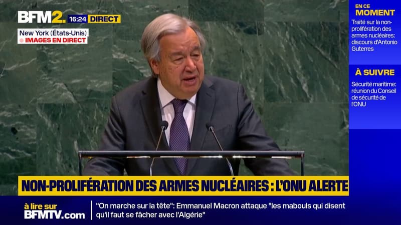 "L'humanité a la mémoire courte": le chef de l'ONU alerte sur les menaces de la course aux arsenaux nucléaires