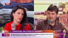 1er janvier 2024 : compost obligatoire. Un maître composteur présente la poubelle de cuisine
