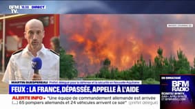 Incendie en Gironde: Martin Guespereau (préfecture) salue l'arrivée de "renforts très appréciables alors que le feu a un périmètre de 40 km"