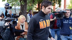 Le joueur français Nikola Karabatic lors de son interpellation, dimanche.