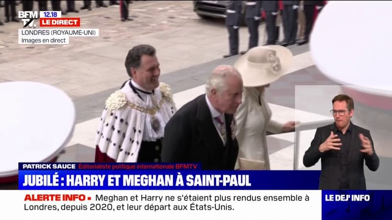 Jubilé d'Elizabeth II: l'arrivée du prince Charles, accompagné de Camilla, à la cathédrale Saint-Paul