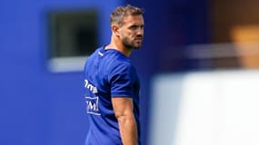 Melvyn Jaminet lors d'un entraînement du XV de France en juin 2024