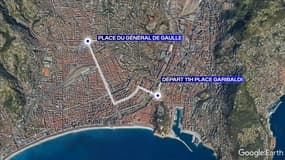 Le parcours du cortège contre la réforme des retraites du 11 février à Nice