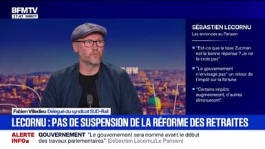 Sébastien Lecornu indique qu'il n'y aura pas de suspension de la réforme des retraites