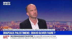 Drapeaux palestiniens sur les mairies: pour Manuel Bompard (LFI), "Olivier Faure (PS) essaye de se racheter une image sur ce sujet"