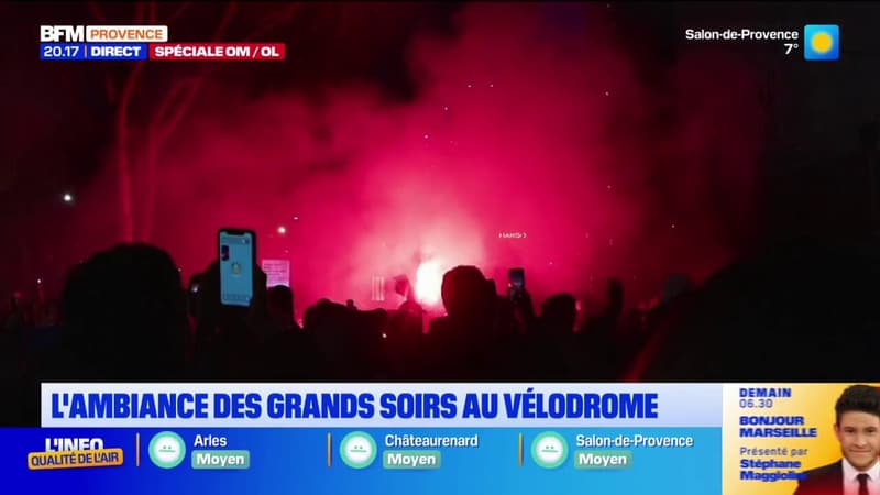 OM-OL: l'ambiance des grands soirs aux abords du Vélodrome