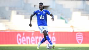 Mamadou Sarr lors du match Strasbourg-Nantes (1-0, L1), le 24 août 2025