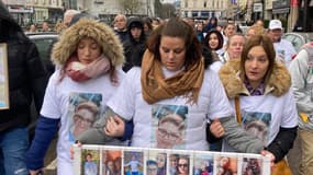 La mère de Lucas lors de la marche blanche ce 5 février 2023 à Epinal.