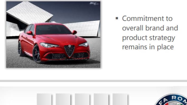 Dans sa présentation aux investisseurs de septembre, FCA a détaillé tout le plan produit d'Alfa Romeo. Dans sa présentation aux investisseurs de septembre, FCA a détaillé tout le plan produit d'Alfa Romeo.