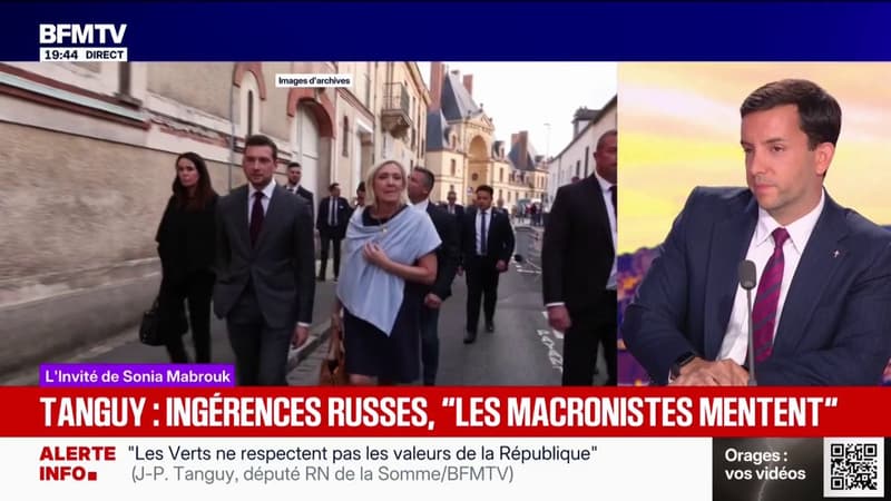 Sur les ingérences russes, "les macronistes mentent", estime Jean-Philippe Tanguy, député RN