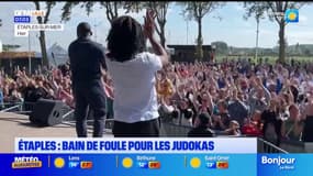 JO 2024: bain de foule pour les judokas à Etaples