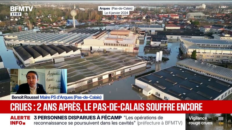 Deux ans après les inondations dans sa ville, Benoit Roussel, maire PS d'Arques, explique les conséquences encore visibles