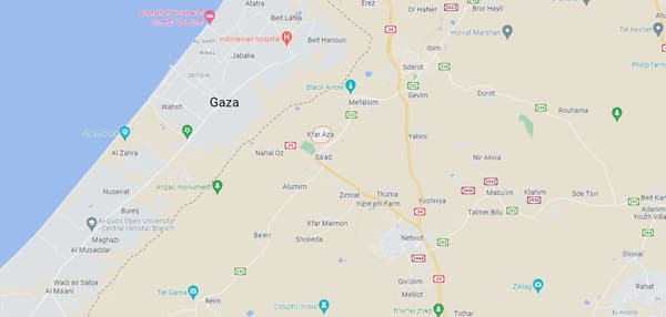 Emplacement du kibboutz de Kfar Aza, où des civils ont été décimés le 7 octobre 2023 par le Hamas.