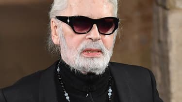 Le couturier Karl Lagerfeld en décembre 2018 à New York.
